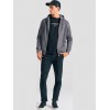 FUNKY BUDDHA Ανδρική φούτερ ζακέτα με κουκούλα  FBM012-001-06 DK GREY