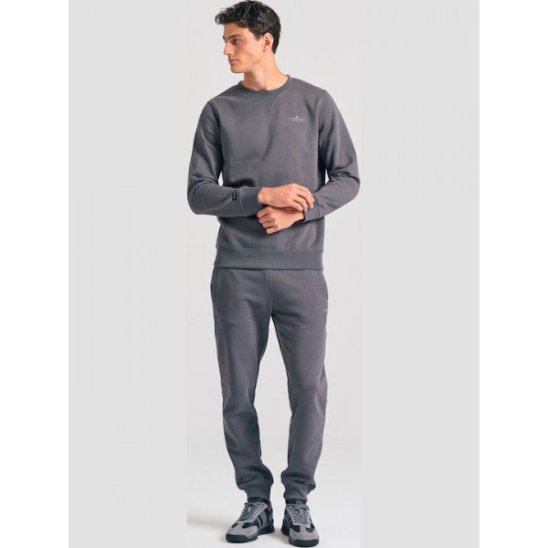FUNKY BUDDHAΑνδρικό φούτερ με τυπωμένο logo - The essentials FBM012-003-06  DK GREY 