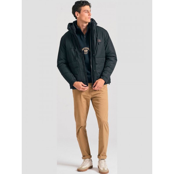 FUNKY BUDDHA Ανδρικό casual μπουφάν με καπιτονέ επένδυση FBM012-018-01 BLACK FUNKY BUDDHA Ανδρικό casual μπουφάν με καπιτονέ επένδυση FBM012-018-01 BLACK