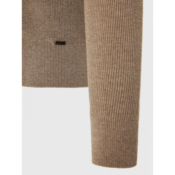 FUNKY BUDDHA Ανδρικό βαμβακερό πουλόβερ  FBM012-044-09 BEIGE