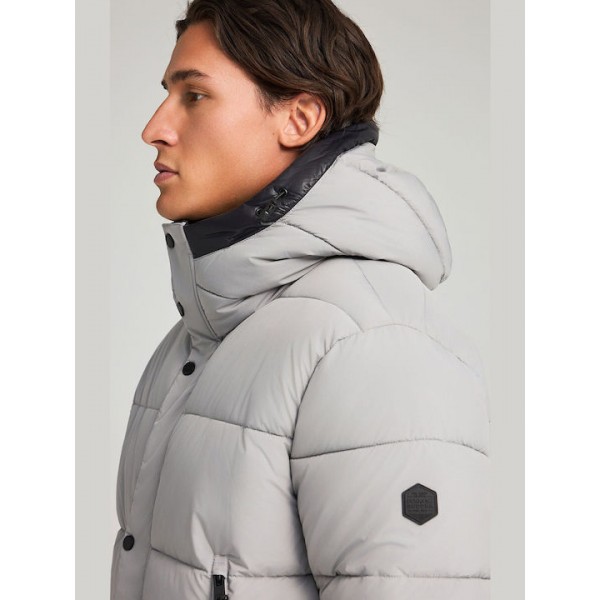 FUNKY BUDDHA Ανδρικό puffer μπουφάν με κουκούλα FBM012-031-01 GREY FUNKY BUDDHA Ανδρικό puffer μπουφάν με κουκούλα FBM012-031-01 GREY