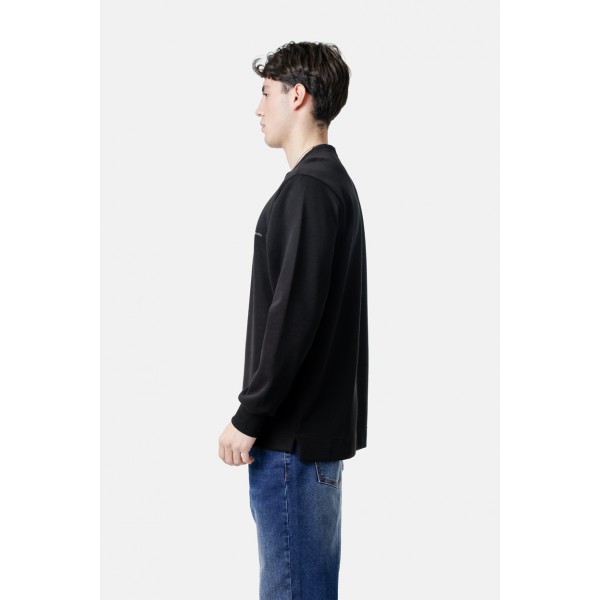 PACO & CO  ΑΝΔΡΙΚΗ ΦΟΥΤΕΡ ΜΠΛΟΥΖΑ ΜΑΚΡΥΜΑΝΙΚΗ BLACK 2581095