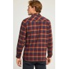 FUNKY BUDDHA Ανδρικό καρό πουκάμισο με button-down γιακά  FBM012-016-05 EARTH RED