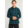 FUNKY BUDDHA Ανδρικό καρό πουκάμισο με button-down γιακά FBM012-016-05 DEEP EMERALD 