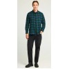 FUNKY BUDDHA Ανδρικό καρό πουκάμισο με button-down γιακά FBM012-016-05 DEEP EMERALD 