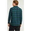 FUNKY BUDDHA Ανδρικό καρό πουκάμισο με button-down γιακά FBM012-016-05 DEEP EMERALD 