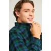 FUNKY BUDDHA Ανδρικό καρό πουκάμισο με button-down γιακά FBM012-016-05 DEEP EMERALD 