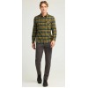 FUNKY BUDDHA Ανδρικό βαμβακερό καρό πουκάμισο FBM012-029-05 DUSTY OLIVE