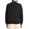 FUNKY BUDDHA Ανδρικό μονόχρωμο half-zip πλεκτό πουλόβερ BLACK FBM012-003-09