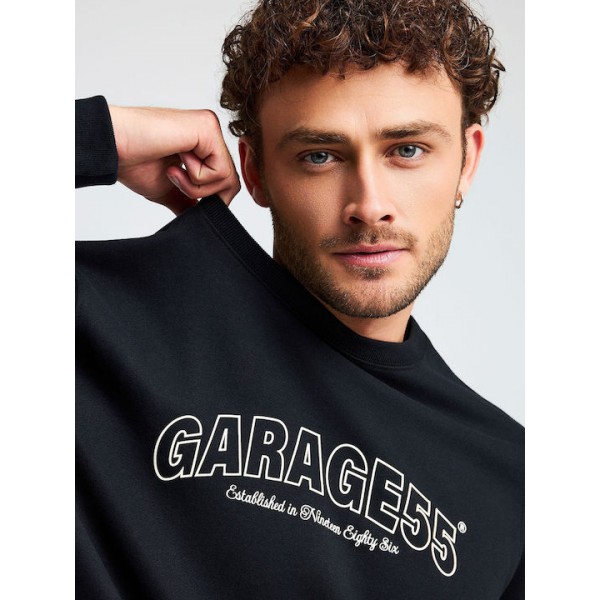 GARAGE 55 Φούτερ λαιμόκοψη με τύπωμα GAM012-509-06 BLACK GARAGE 55 Φούτερ λαιμόκοψη με τύπωμα GAM012-509-06 BLACK