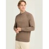 FUNKY BUDDHA Ανδρικό μονόχρωμο half-zip πλεκτό πουλόβερ CIGAR MEL FBM012-003-09 FUNKY BUDDHA Ανδρικό μονόχρωμο half-zip πλεκτό πουλόβερ CIGAR MEL FBM012-003-09