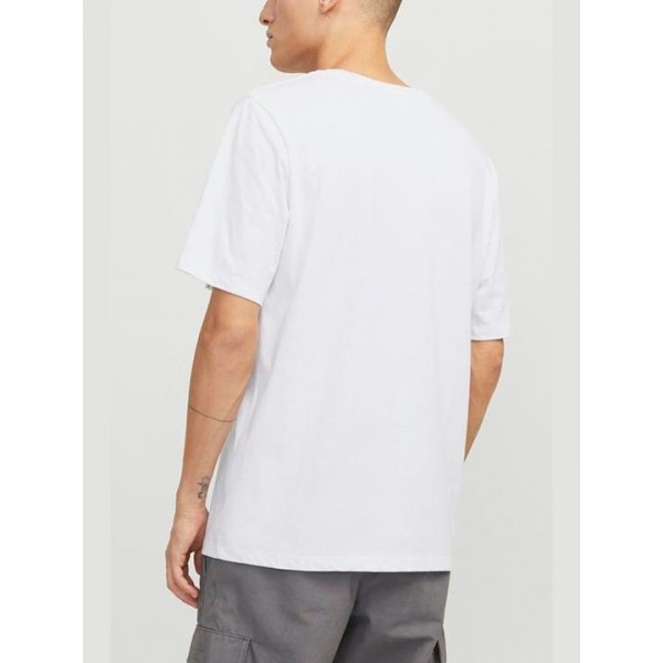 JACK & JONES ΚΟΝΤΟΜΑΝΙΚΟ T-SHIRT WHITE 12268477 JACK & JONES ΚΟΝΤΟΜΑΝΙΚΟ T-SHIRT WHITE 12268477