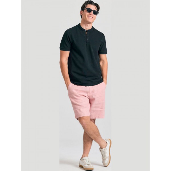 FUNKY BUDDHA ΑΝΔΡΙΚΗ ΚΟΝΤΟΜΑΝΙΚΗ POLO ΜΠΛΟΥΖΑ FBM011-005-11 BLACK