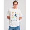 FUNKY BUDDHA ΑΝΔΡΙΚΟ KONTOMANIKO T-SHIRT OFF WHITE FBM011-049-04 FUNKY BUDDHA ΑΝΔΡΙΚΟ KONTOMANIKO T-SHIRT OFF WHITE FBM011-049-04