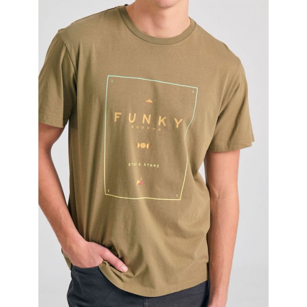 FUNKY BUDDHA ΑΝΔΡΙΚΟ ΚΟΝΤΟΜΑΝΙΚΟ T-SHIRT OREGANO FBM011-097-04