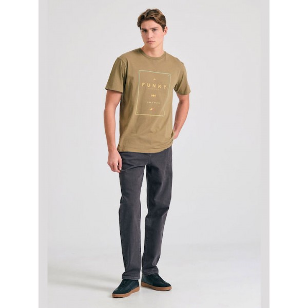 FUNKY BUDDHA ΑΝΔΡΙΚΟ ΚΟΝΤΟΜΑΝΙΚΟ T-SHIRT OREGANO FBM011-097-04 FUNKY BUDDHA ΑΝΔΡΙΚΟ ΚΟΝΤΟΜΑΝΙΚΟ T-SHIRT OREGANO FBM011-097-04