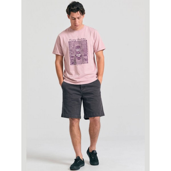 FUNKY BUDDHA ΑΝΔΡΙΚΟ ΚΟΝΤΟΜΑΝΙΚΟ T-SHIRT LILAC FBM011-319-04 FUNKY BUDDHA ΑΝΔΡΙΚΟ ΚΟΝΤΟΜΑΝΙΚΟ T-SHIRT LILAC FBM011-319-04