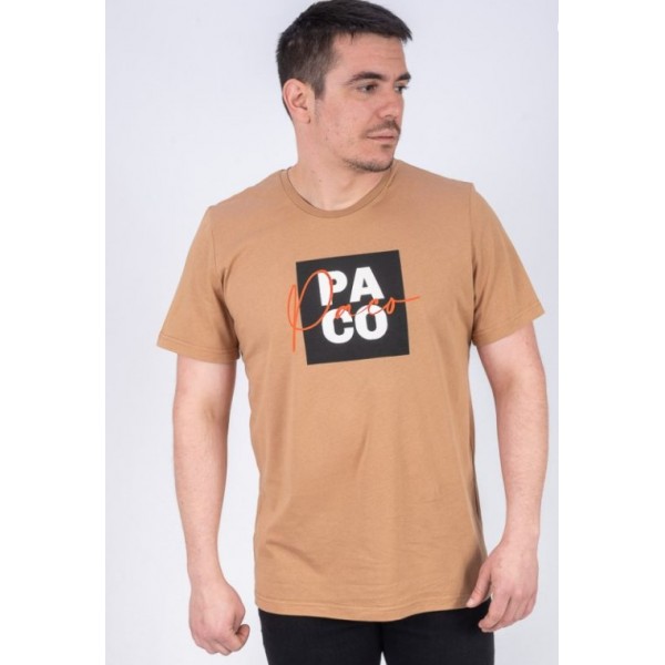 PACO & CO ΑΝΔΡΙΚΟ ΚΟΝΤΟΜΑΝΙΚΟ T-SHIRT CAMEL 2531037 PACO & CO ΑΝΔΡΙΚΟ ΚΟΝΤΟΜΑΝΙΚΟ T-SHIRT CAMEL 2531037