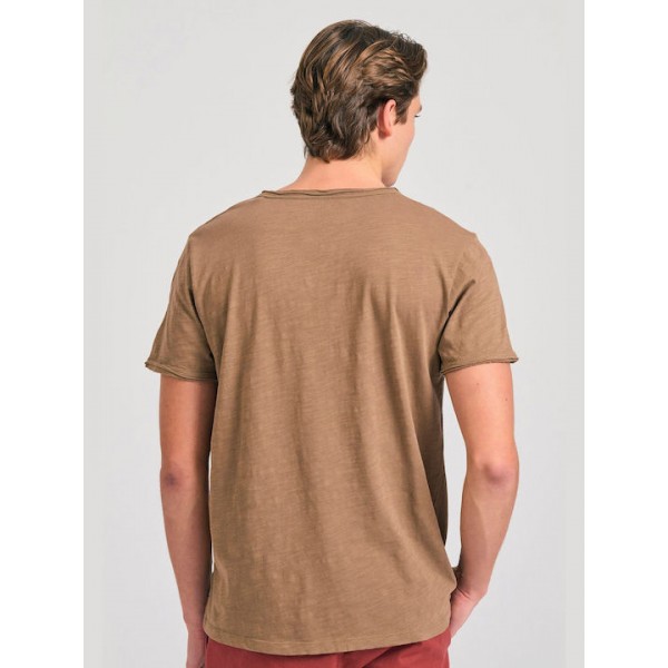 FUNKY BUDDHA ΑΝΔΡΙΚΟ ΚΟΝΤΟΜΑΝΙΚΟ T-SHIRT HAZELNUT FBM011-004-04 FUNKY BUDDHA ΑΝΔΡΙΚΟ ΚΟΝΤΟΜΑΝΙΚΟ T-SHIRT HAZELNUT FBM011-004-04