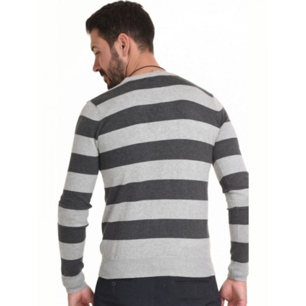 SMART FASHION  ΑΝΔΡΙΚΗ ΠΛΕΧΤΗ ΜΠΛΟΥΖΑ LT GREY 44-206-021