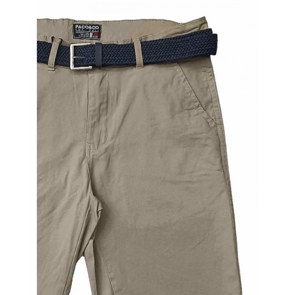 PACO & CO Ανδρική Βερμούδα Chino Khaki 2548411 KHAKI PACO & CO Ανδρική Βερμούδα Chino Khaki 2548411 KHAKI
