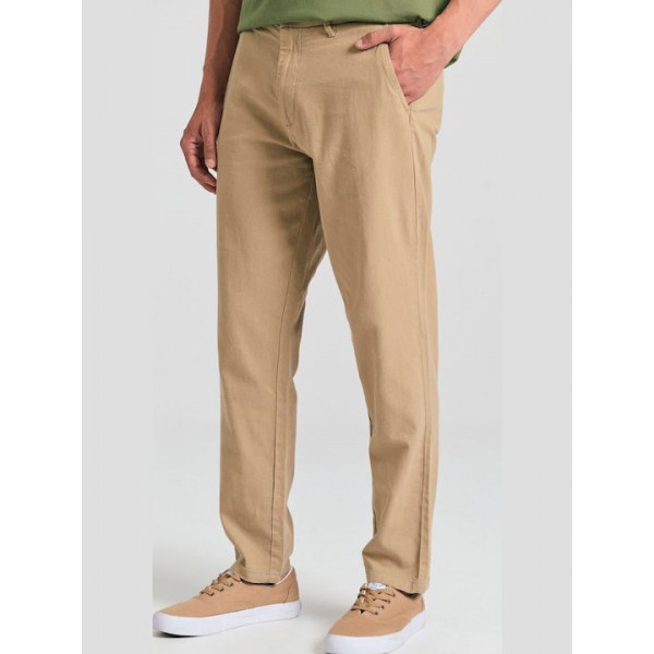 Linen blend garment dyed chino παντελόνι Garage 55 GAM011-511-02 SAND Linen blend garment dyed chino παντελόνι Garage 55 GAM011-511-02 SAND