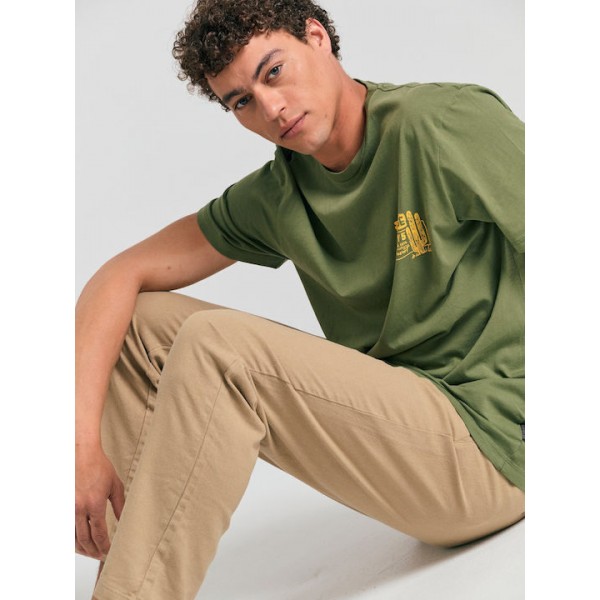 Linen blend garment dyed chino παντελόνι Garage 55 GAM011-511-02 SAND Linen blend garment dyed chino παντελόνι Garage 55 GAM011-511-02 SAND