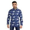 ROYAL ΠΟΥΚΑΜΙΣΟ ΜΑΚΡΥΜΑΝΙΚΟ FLOWER BLUE 3298-SEMI ROYAL ΠΟΥΚΑΜΙΣΟ ΜΑΚΡΥΜΑΝΙΚΟ FLOWER BLUE 3298-SEMI