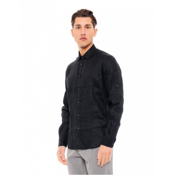 SMART FASHION ΑΝΔΡΙKΟ ΛΙΝΟ ΠΟΥΚΑΜΙΣΟ 49-203-003 BLACK SMART FASHION ΑΝΔΡΙKΟ ΛΙΝΟ ΠΟΥΚΑΜΙΣΟ 49-203-003 BLACK
