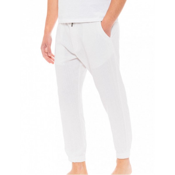 BISTON ΠΑΝΤΕΛΟΝΙ ΑΝΔΡΙΚΟ ΛΙΝΟ CHINO WHITE 49-241-005 BISTON ΠΑΝΤΕΛΟΝΙ ΑΝΔΡΙΚΟ ΛΙΝΟ CHINO WHITE 49-241-005