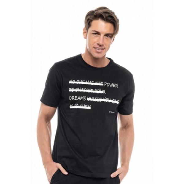 SPLENDID ΚΟΝΤΟΜΑΝΙΚΟ  T-SHIRT ΜΕ ΤΥΠΩΜΑ 47-206-043 BLACK