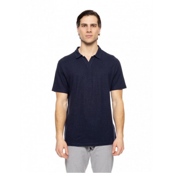 BISTON FASHION ΚΟΝΤΟΜΑΝΙΚΟ ΠΛΕΚΤΟ POLO  T-SHIRT 51-206-057 NAVY
