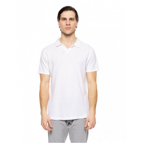 BISTON FASHION ΚΟΝΤΟΜΑΝΙΚΟ ΠΛΕΚΤΟ POLO  T-SHIRT 51-206-057 WHITE