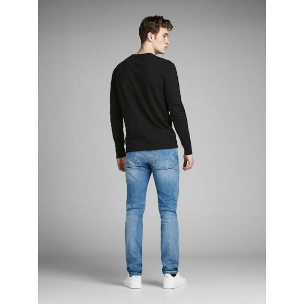 JACK & JONES ΠΛΕΚΤΟ ΛΕΠΤΟ ΠΟΥΛΟΒΕΡ BLACK 12137190 JACK & JONES ΠΛΕΚΤΟ ΛΕΠΤΟ ΠΟΥΛΟΒΕΡ BLACK 12137190