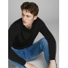 JACK & JONES ΠΛΕΚΤΟ ΛΕΠΤΟ ΠΟΥΛΟΒΕΡ BLACK 12137190 JACK & JONES ΠΛΕΚΤΟ ΛΕΠΤΟ ΠΟΥΛΟΒΕΡ BLACK 12137190