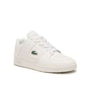 LACOSTE ΑΝΔΡΙΚΑ ΔΕΡΜΑΤΙΝΑ WHITE SNEAKERS COURT CAGE 41SMA002721G