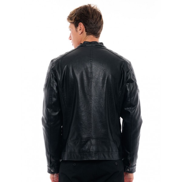 Biston fashion ανδρικό κοντό πανωφόρι από συνθετική δερματίνη Biston fashion ανδρικό κοντό πανωφόρι από συνθετική δερματίνη