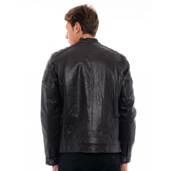 Biston fashion ανδρικό κοντό πανωφόρι από συνθετική δερματίνη Biston fashion ανδρικό κοντό πανωφόρι από συνθετική δερματίνη