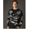 Biston fashion ανδρική πλεκτή μπλούζα με στρογγυλό λαιμό
