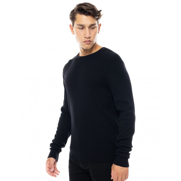 Smart fashion ανδρική πλεκτή μπλούζα με στρογγυλό λαιμό Smart fashion ανδρική πλεκτή μπλούζα με στρογγυλό λαιμό