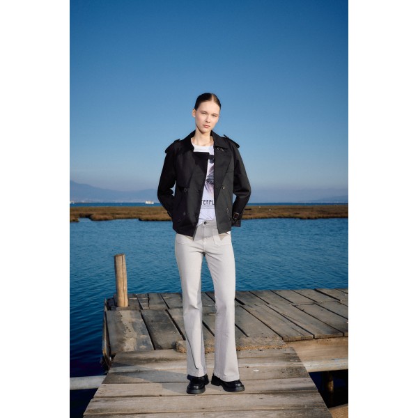 Biston fashion γυναικείο πανωφόρι με γιακά Biston fashion γυναικείο πανωφόρι με γιακά