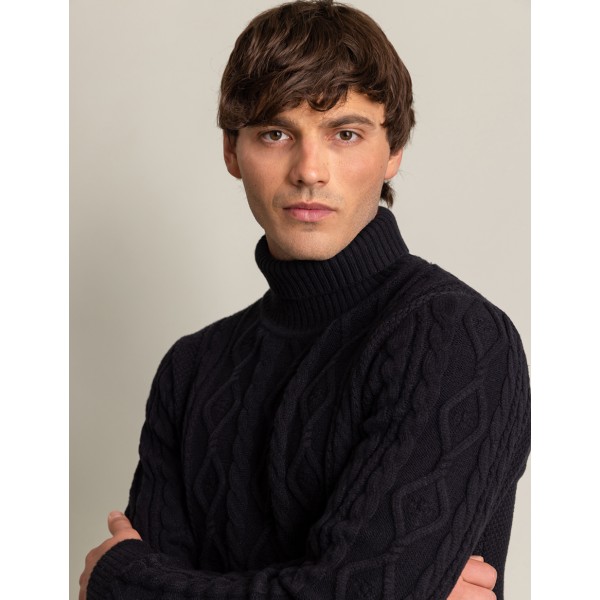Biston fashion ανδρική πλεκτή μπλούζα με όρθιο γιακά