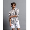 Smart fashion ανδρικό allover λινό πουκάμισο με γιακά Smart fashion ανδρικό allover λινό πουκάμισο με γιακά