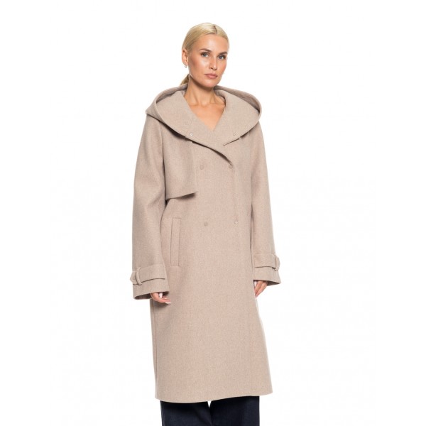 Splendid fashion γυναικείο μακρύ πανωφόρι με ενσωματωμένη κουκούλα