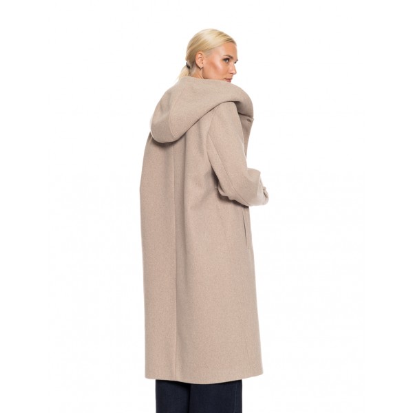 Splendid fashion γυναικείο μακρύ πανωφόρι με ενσωματωμένη κουκούλα