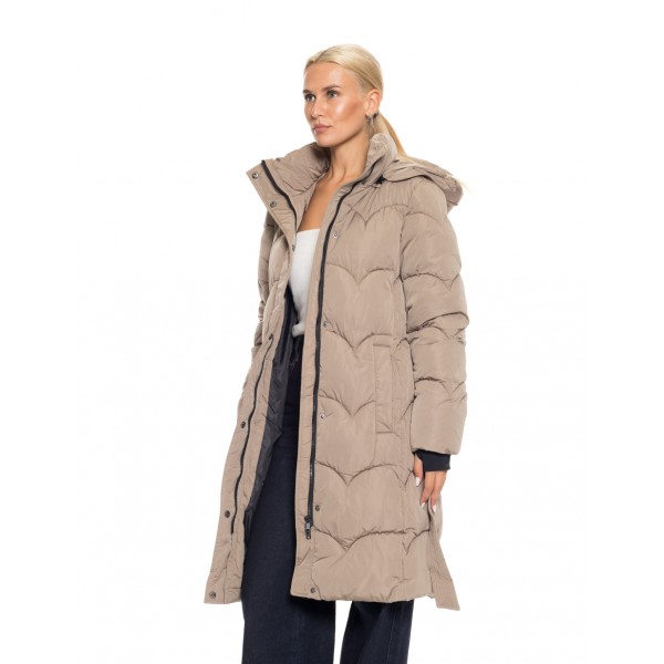 Splendid fashion γυναικείο μακρύ μπουφάν με αποσπώμενη κουκούλα Splendid fashion γυναικείο μακρύ μπουφάν με αποσπώμενη κουκούλα