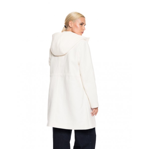Biston fashion γυναικείο μακρύ μπουφάν με ενσωματωμένη κουκούλα
