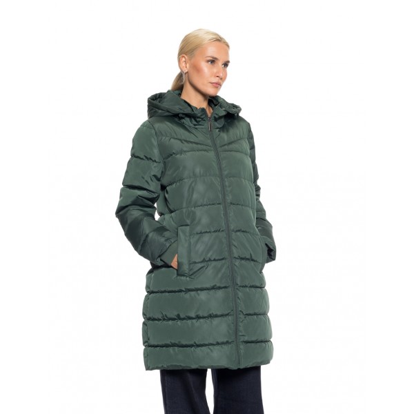 Splendid fashion γυναικείο μακρύ μπουφάν με κουκούλα Splendid fashion γυναικείο μακρύ μπουφάν με κουκούλα