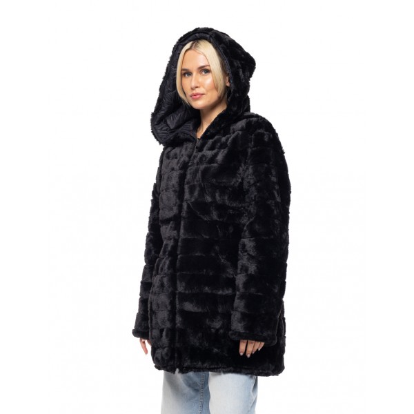 Splendid fashion γυναικείο demi γούνινο πανωφόρι διπλής όψης Splendid fashion γυναικείο demi γούνινο πανωφόρι διπλής όψης