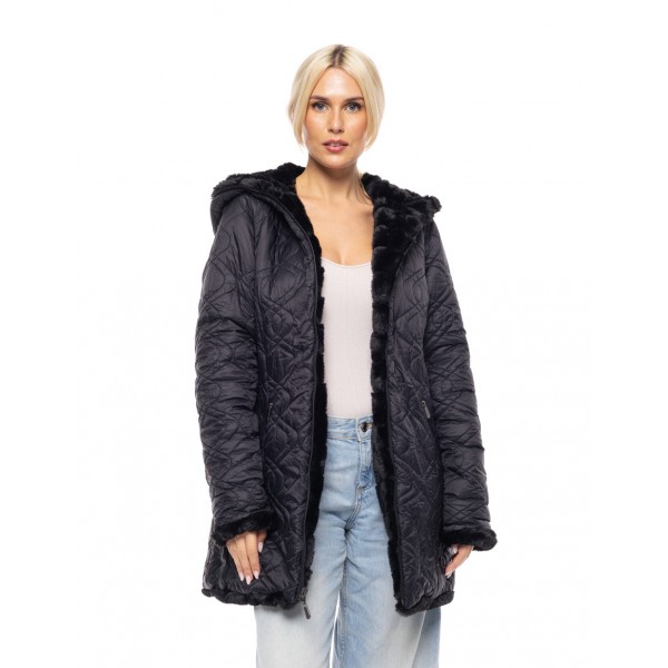 Splendid fashion γυναικείο demi γούνινο πανωφόρι διπλής όψης Splendid fashion γυναικείο demi γούνινο πανωφόρι διπλής όψης